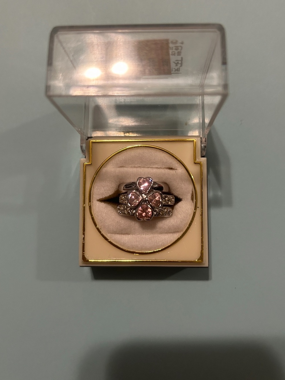 Rare 90S Vintage 3-piece Silver Puzzle Ring (Interlocking Heart Cut) Size. 5.5.